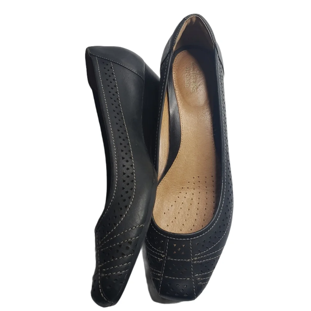 Clarks Ryla Castle Leather Comfort Heels 9.5W